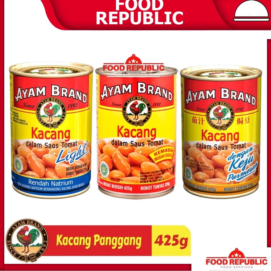 

T3rbat44s AYAM BRAND BAKED BEANS 425 GR KACANG SAOS TOMAT LIGHT CHEESE TOMATO [210]