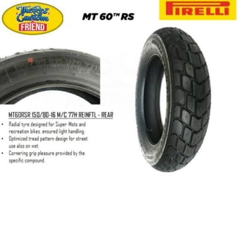 Ban Pirelli MT60RS MT60 150/80-16 Ring 16