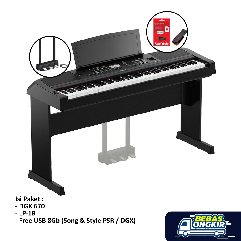 Paket Reguler Yamaha DGX-670 / DGX670 / PIano Digital Yamaha DGX 670