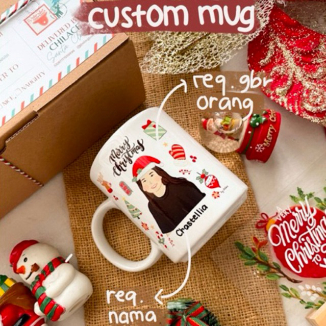 CUSTOM MUG NATAL/ GELAS NATAL/CHRISTMAS MUG