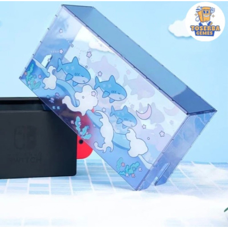 [OLED/NS] GEEKSHARE COVER DOCK ACRYLIC CASE SHARK BUNNY