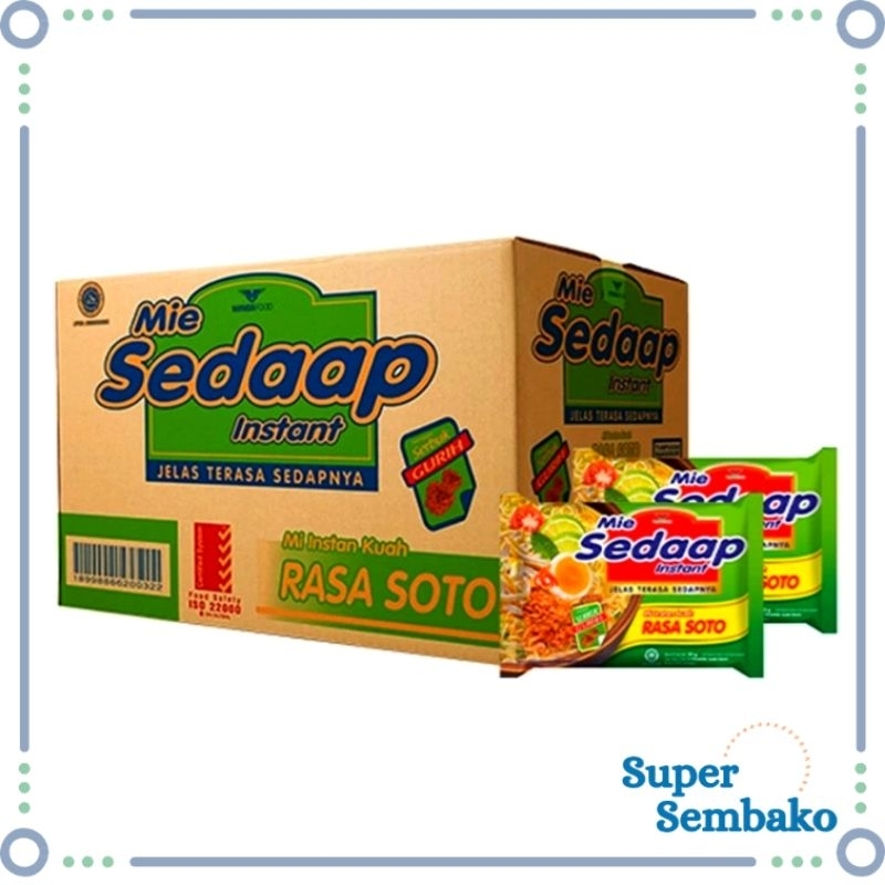 

MIE SEDAAP RASA SOTO PER 1 DUS ISI 40 BUNGKUS