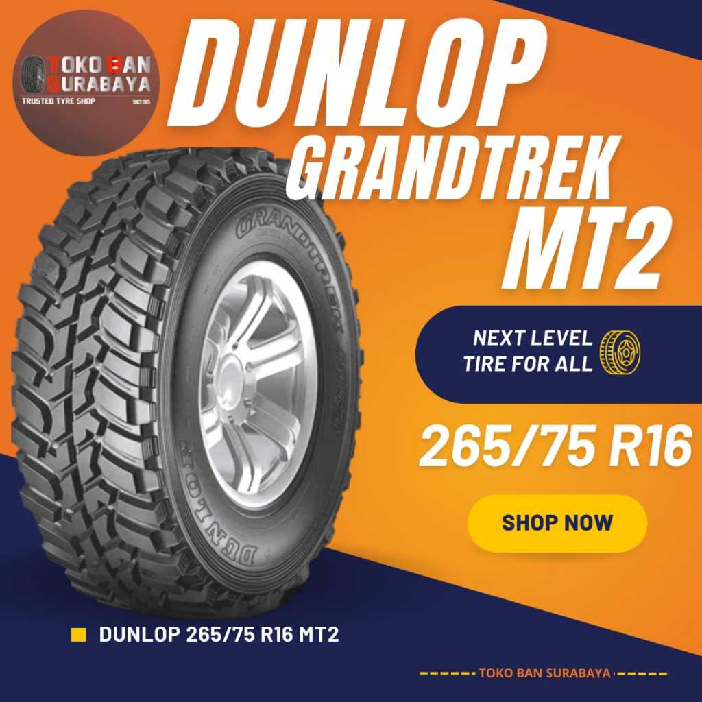 Ban Dunlop DL 265/75 R16 265/75R16 26575R16 26575 R16 265/75/16 R16 R 16 GRANDTREK MT2 MT 2