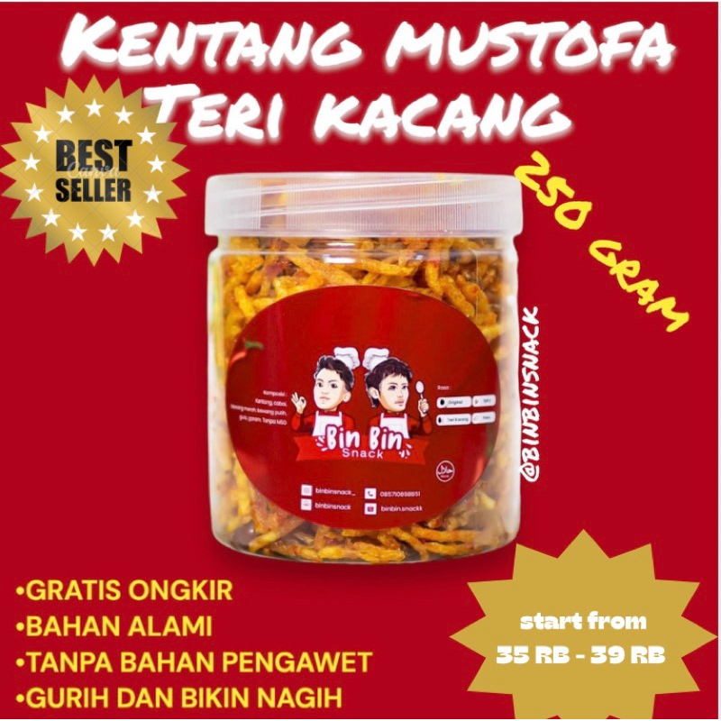 

Kentang Mustofa polos 250 gr -/+ Bin-Bin snack I kering kentang mustofa I kentang Original, Pedas, Teri kacang I kriuk dan gurih