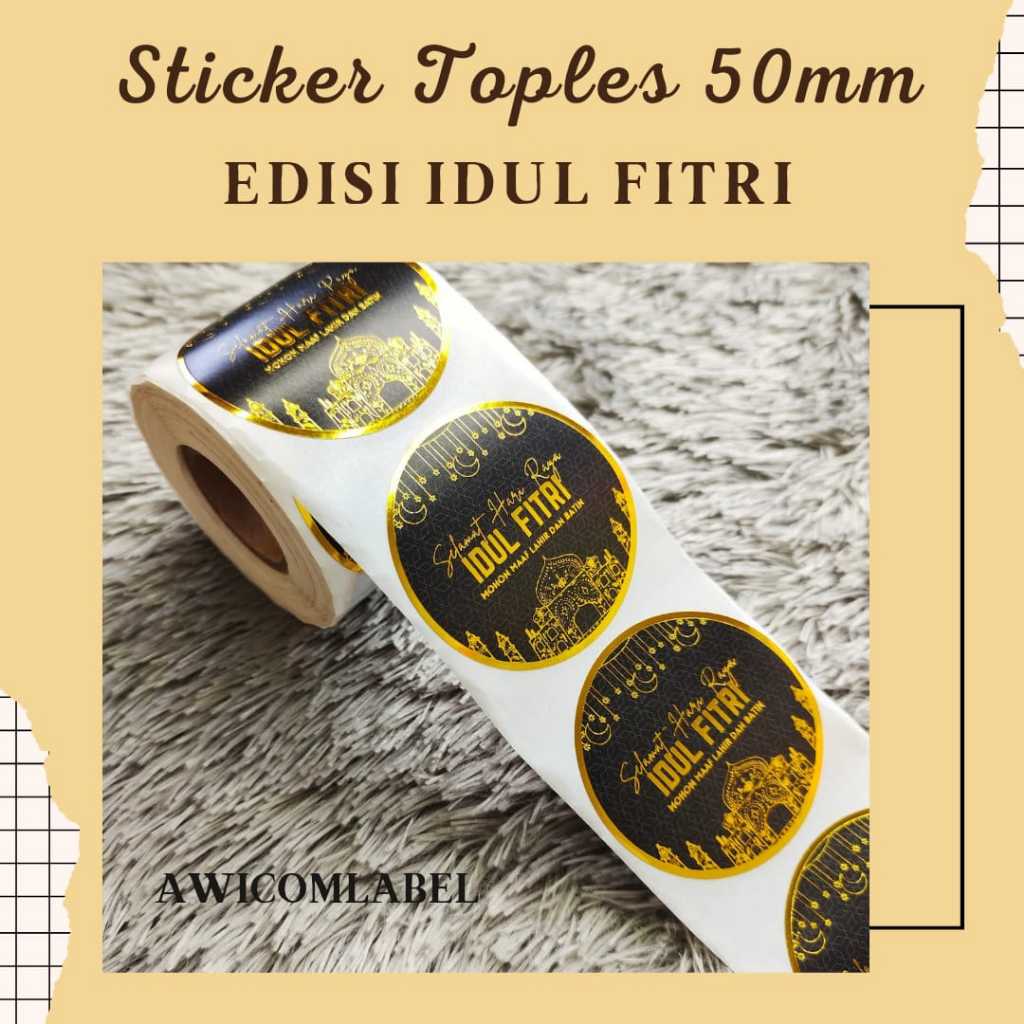 

Stiker Kemasan Toples Botol IDUL FITRI Gold 50mm 5cm isi 300