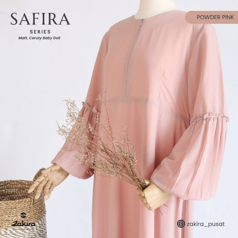 zakira safira gamis syari bahan ceruti baby doll