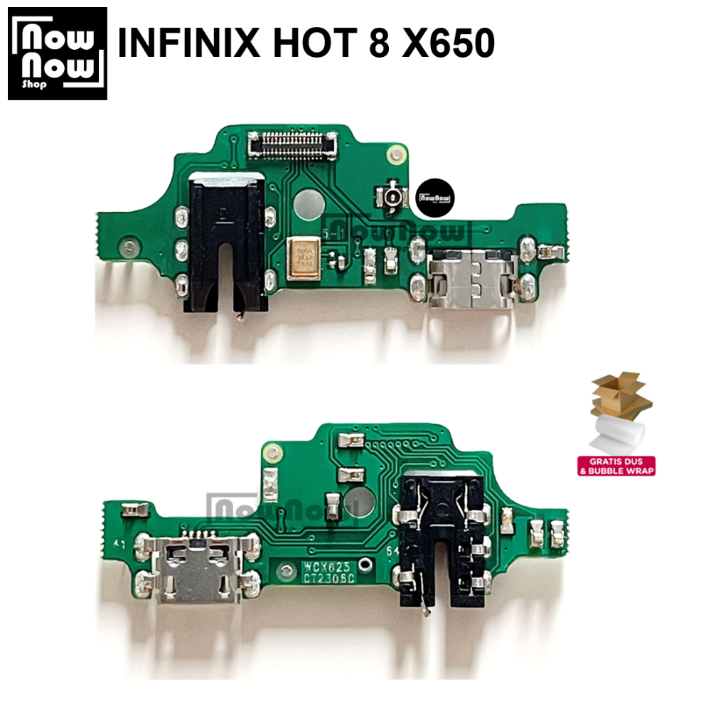 BOARD KONEKTOR PAPAN CAS INFINIX HOT 8 X650 PCB CONNECTOR CHARGER PLUG IN MIC