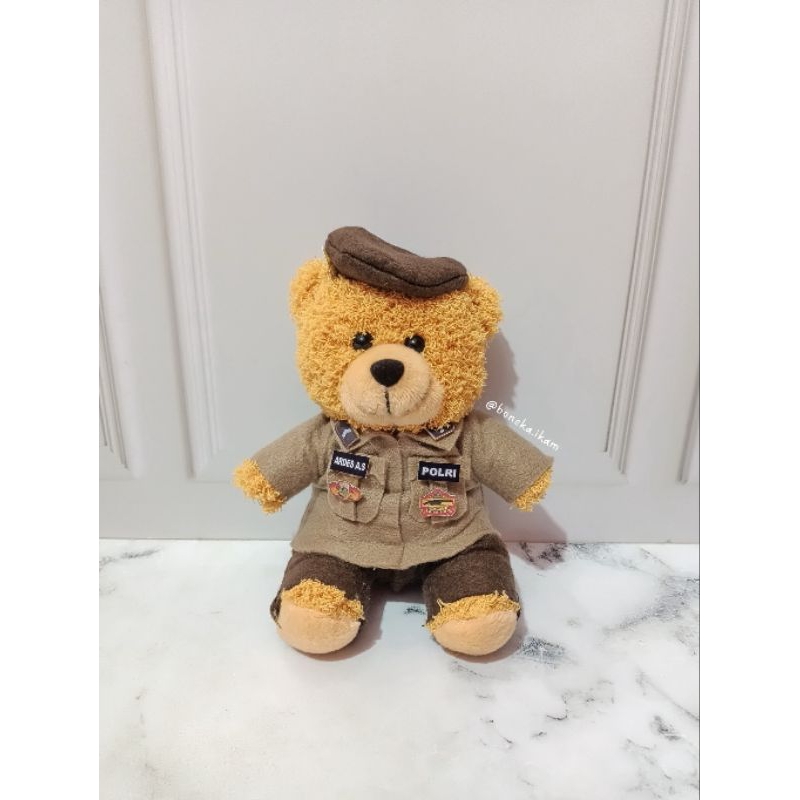 boneka buket / boneka polisi/ boneka mini 15cm untuk buket