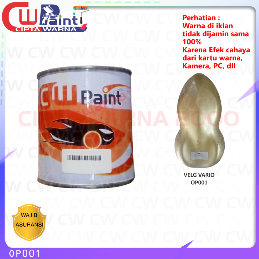 Cat Oplos PU Velg Vario OP001 Kustom CwPaint 1/4 Liter Standar
