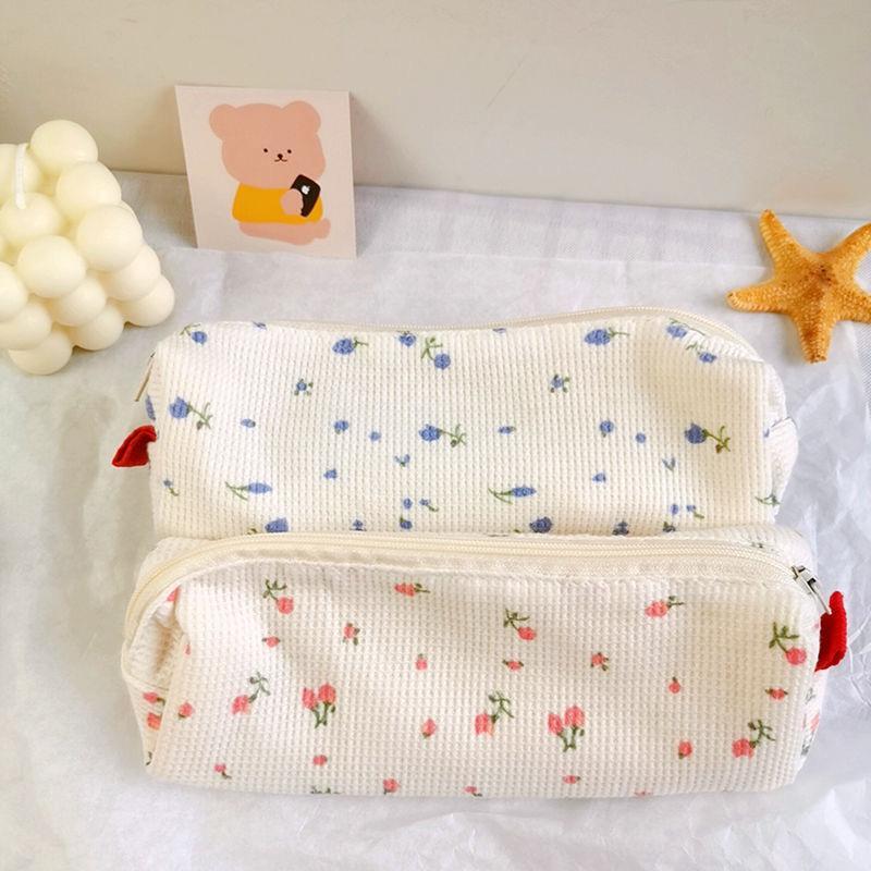 Tempat pouch stationery kotak pensil kain stationary pulpen anak sekolah perempuan wanita dewasa cos