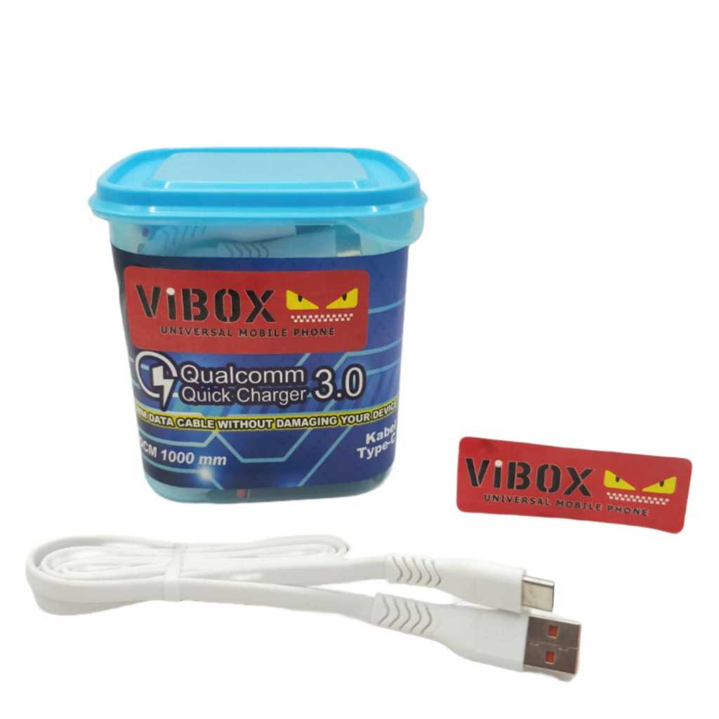(isi 15pc) Vibox QCM-1000 Kabel Data Type-C Qualcomm Quick Charger QC3.0 Daya 80W Universal For android Smartphone Bluetooth Speaker BT TWS Terlaris Smoll