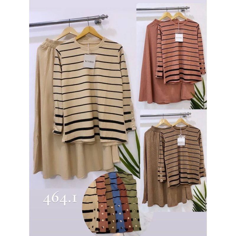Kuyifei 464.1//One set rok//Setelan rok//One set rajut//Setelan rajut//Set rajut wanita//Baju setela