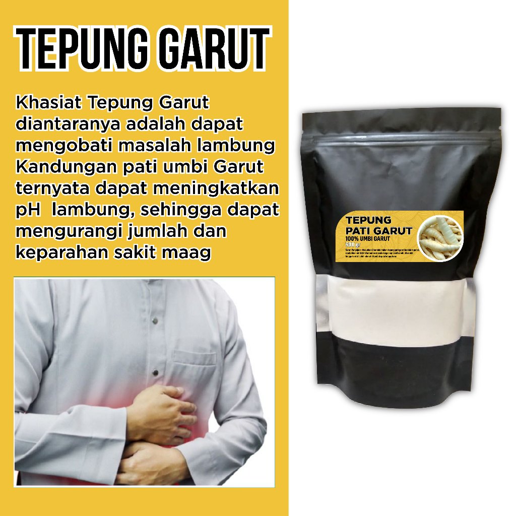 

Tepung Pati Irut Pati Garut Sagu Garut 500 gr Gluten Free Obat Asam Lambung