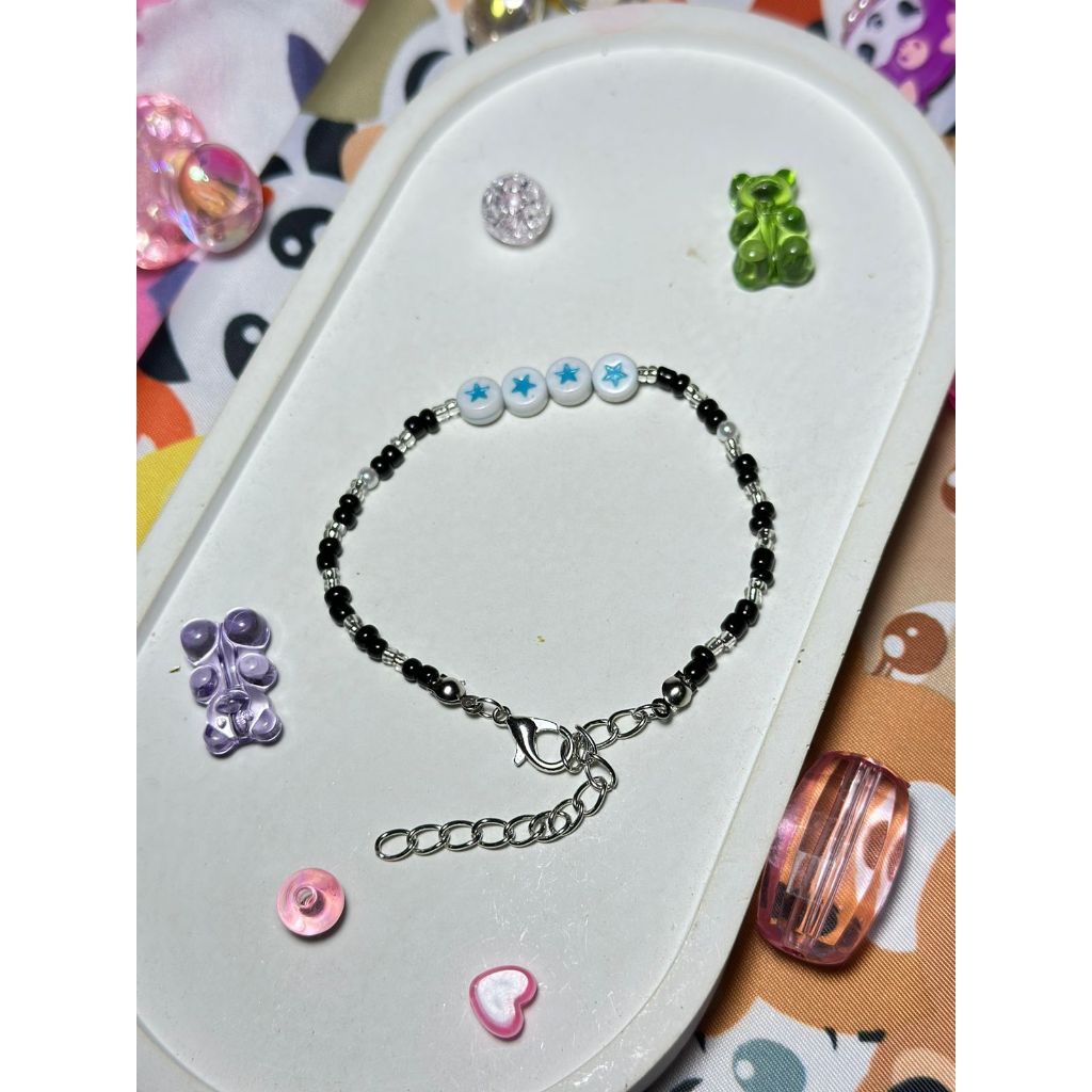 GELANG MANIK MANIK 4STARBLUE BLACK/GELANG MANIK MANIK KEKINIAN /GELANG MANIK MANIK ALA KOREA /GELANG