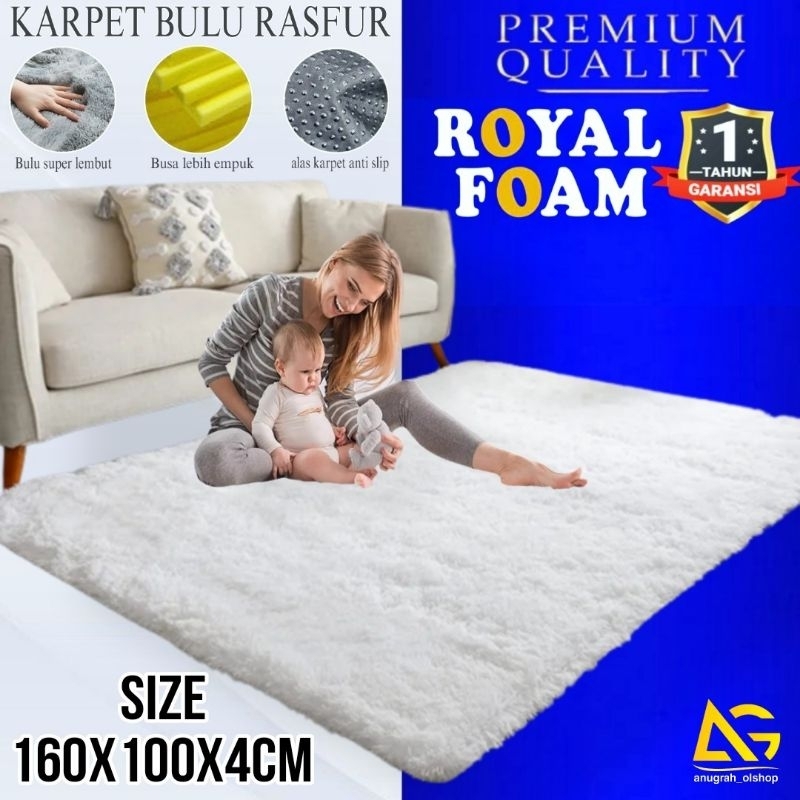 Karpet bulu karpet bulu rasfur uk 160x100x4cm