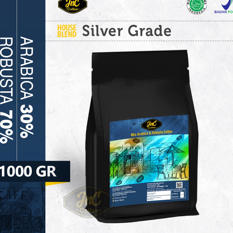 

[KODE B8VZJ] JnC Silver House Blend 1 KG 30% Arabica 70% Robusta For Kopi Susu Espresso Kekinian