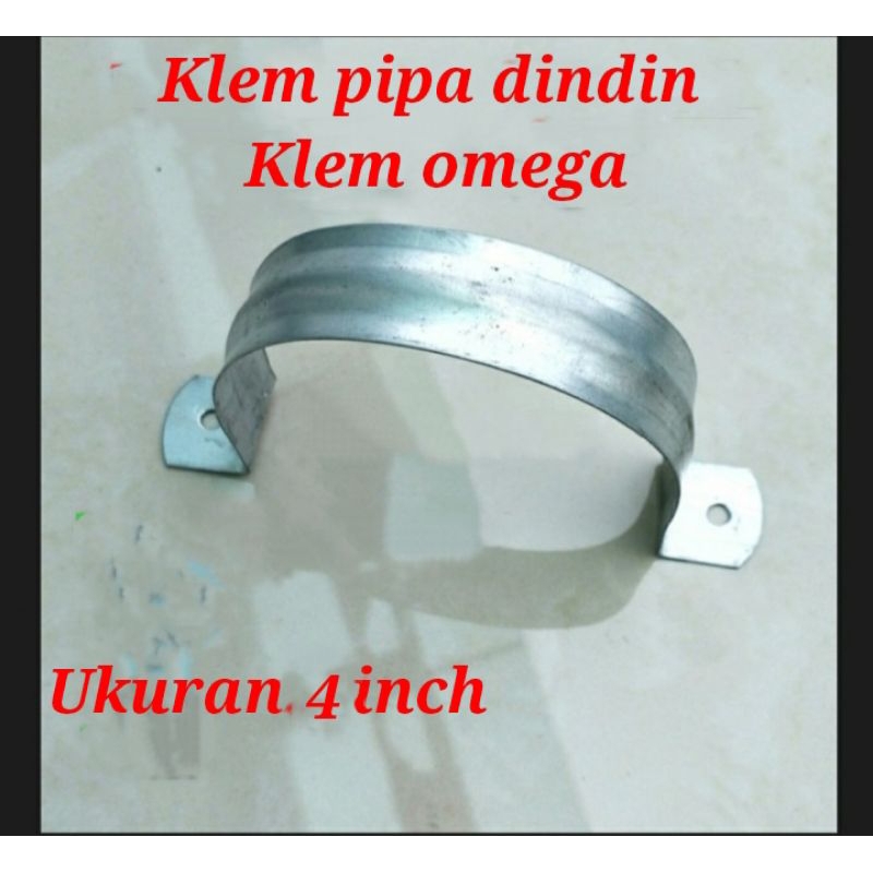 Klem dinding pipa 4 inch / klem besi ducting / klem omega 4 inch