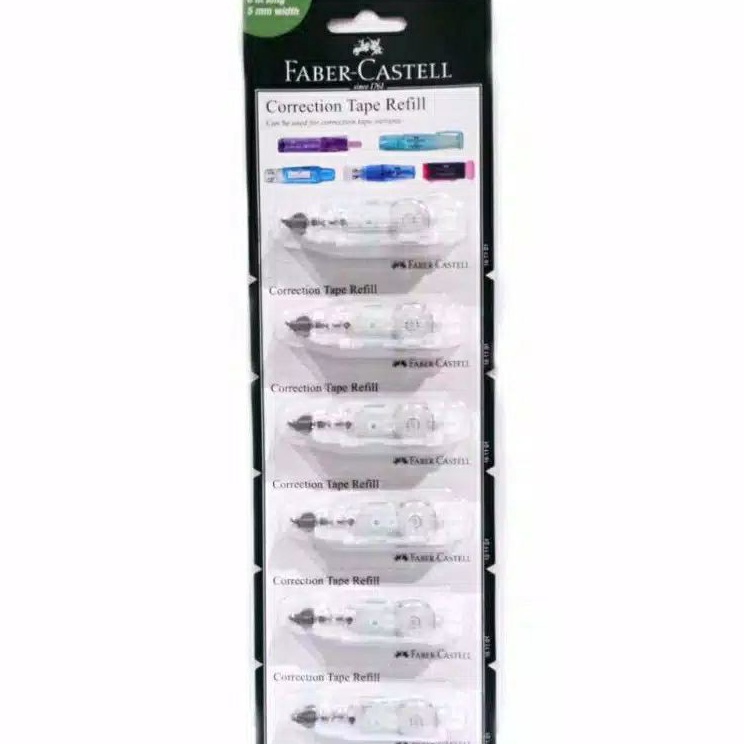 

[KODE 9HJZV] Refill Correction tape QJR Faber Castell isi 6 Pcs
