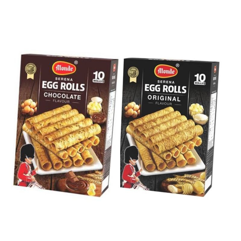 

Monde Serena Egg Roll Original 70 g / Monde Serena Egg Roll Coklat / Monde Cookies Serena Egg Roll Original