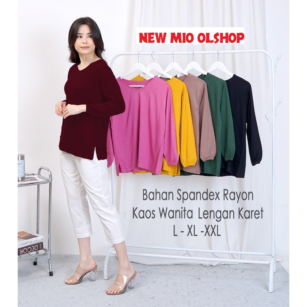 kaos wanita jumbo lengan balon | atasan jumbo wanita | spandek rayon