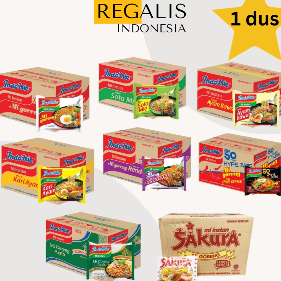 

Ready stock INDOMIE All Varian & Sakura Goreng (1 Dus isi 40 bungkus) Ready