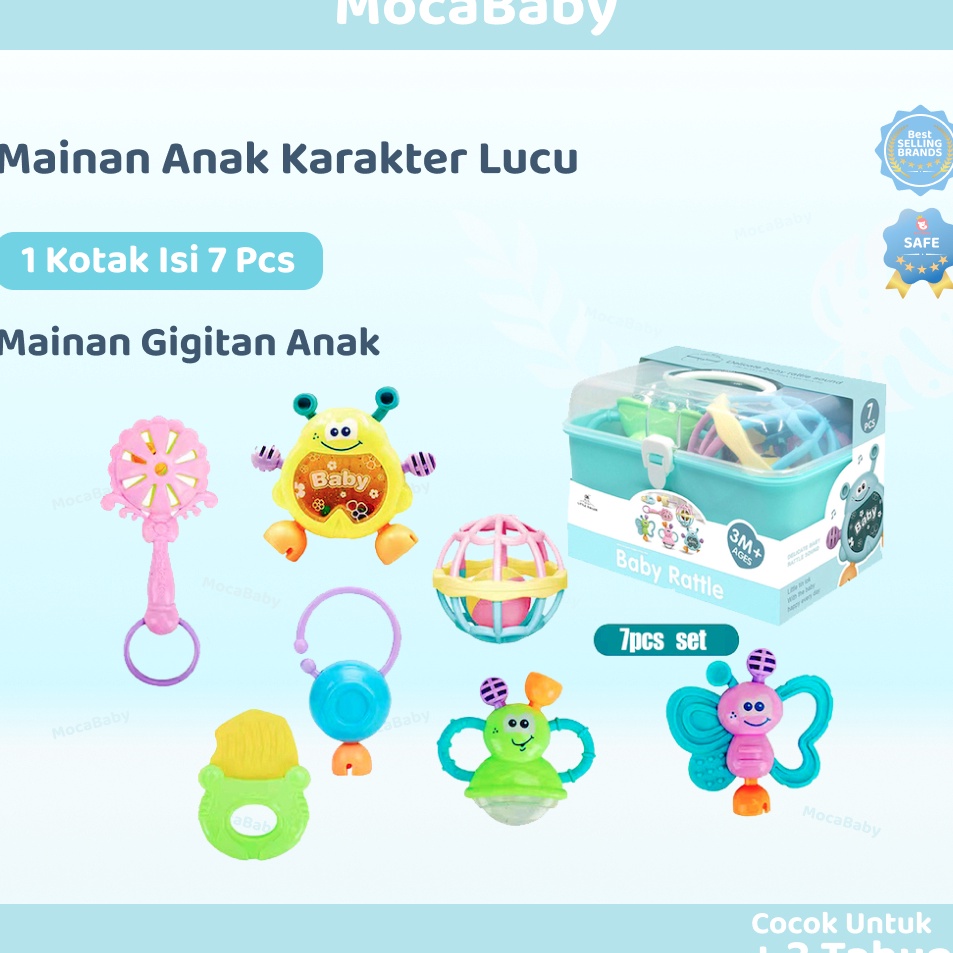 Terupdate Mocababy Gigitan Bayi Baby Teether Rattle Teething Kit Mainan Gigitan Bayi Teether Mainan 