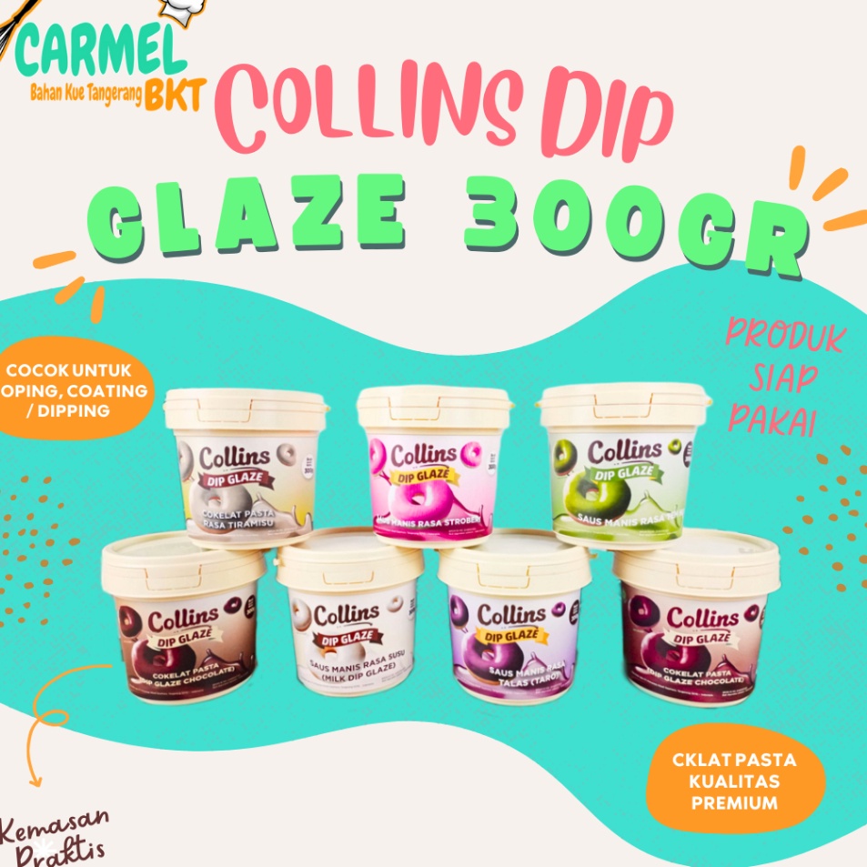 

Ready stock TANGERANG - Collins Dip Glaze 300gr Aneka Rasa Best Seller