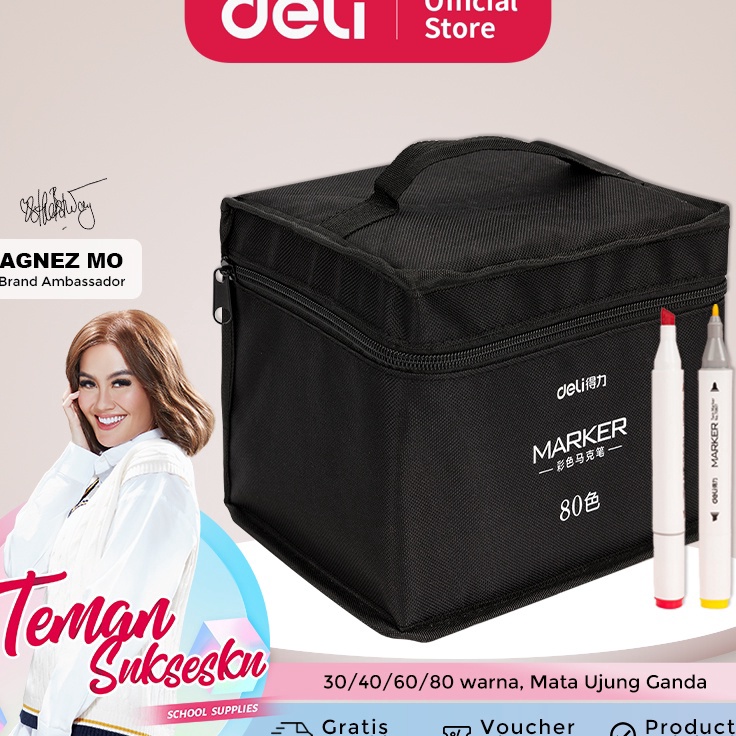 

Model Baru Deli Color Marker With Bag Spidol Warna Dengan Tas 30/40/60/80 Warna 70807