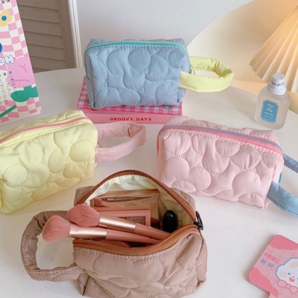 

☆Ready KENSHO Kotak Pensil Sleting Motif Bunga Flower Handle Pastel / Pouch Makeup Aesthetic / Tas Aksesoris Wanita Lucu Import / Zipper / Flowers R48 ✾