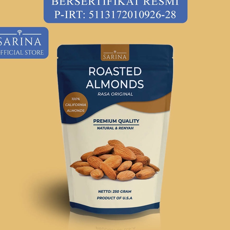 

[KODE 8D9BG] KACANG ALMOND PANGGANG PREMIUM ORIGINAL