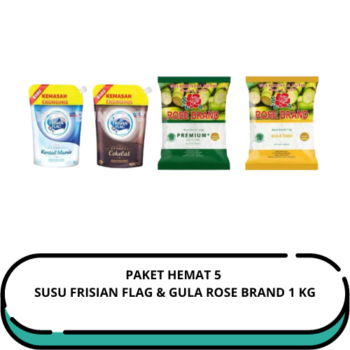 

SEMBAKO PAKET HEMAT 5 SUSU FRISIAN FLAG 545G & GULA ROSE BRAND 1KG