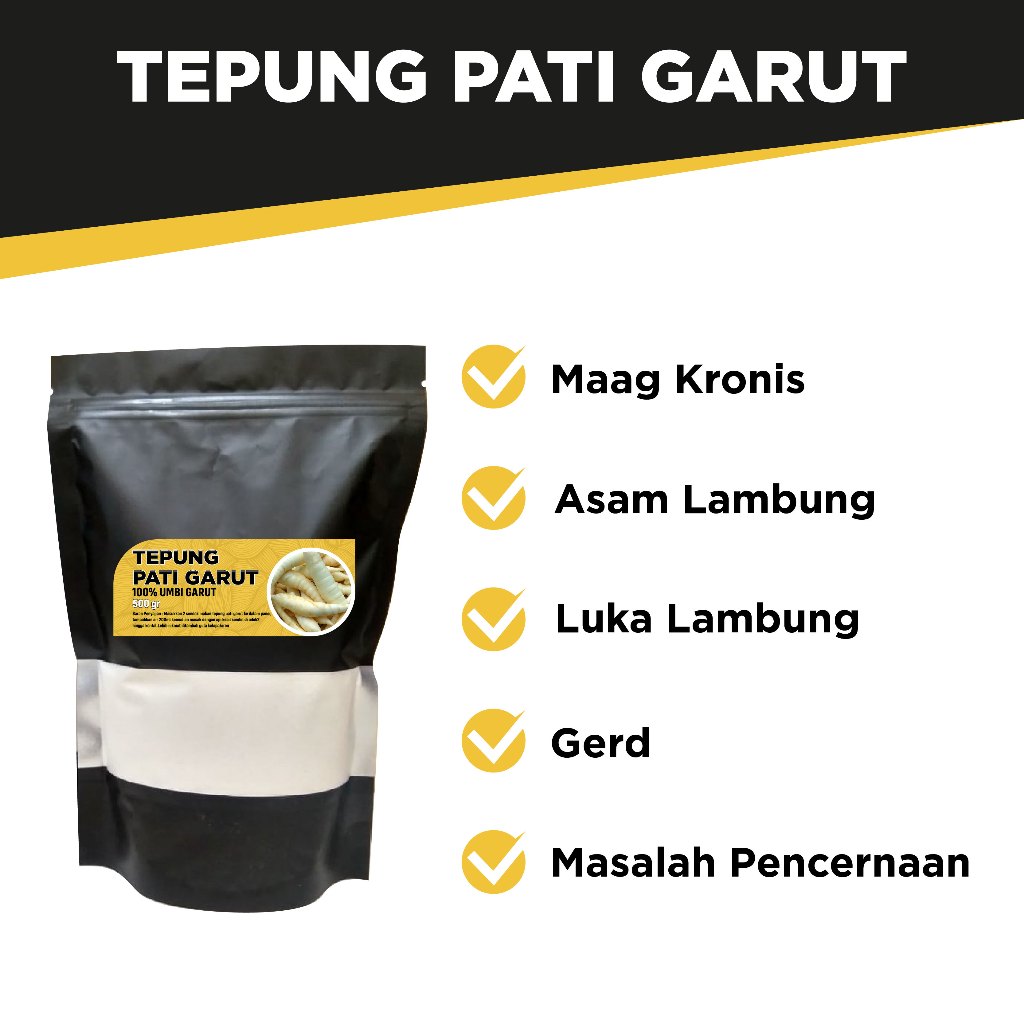 

Tepung Pati Garut Irut Angkrik Asli Obat Asam Lambung 500gr