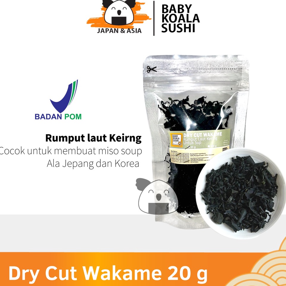 

[KODE GSYTR] DRY WAKAME Rumput Laut Kering 20 g │ Dried Cut Wakame Import for Miso Sup Ramen Udon