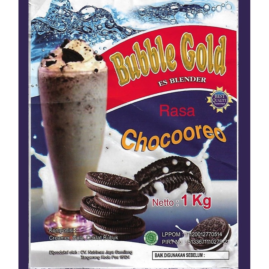 

Diskon KEMASAN 1KG BUBBLE GOLD CHOCO OREO | SERBUK MINUMAN RASA COKLAT OREO 1KILO ➼➳✿✯