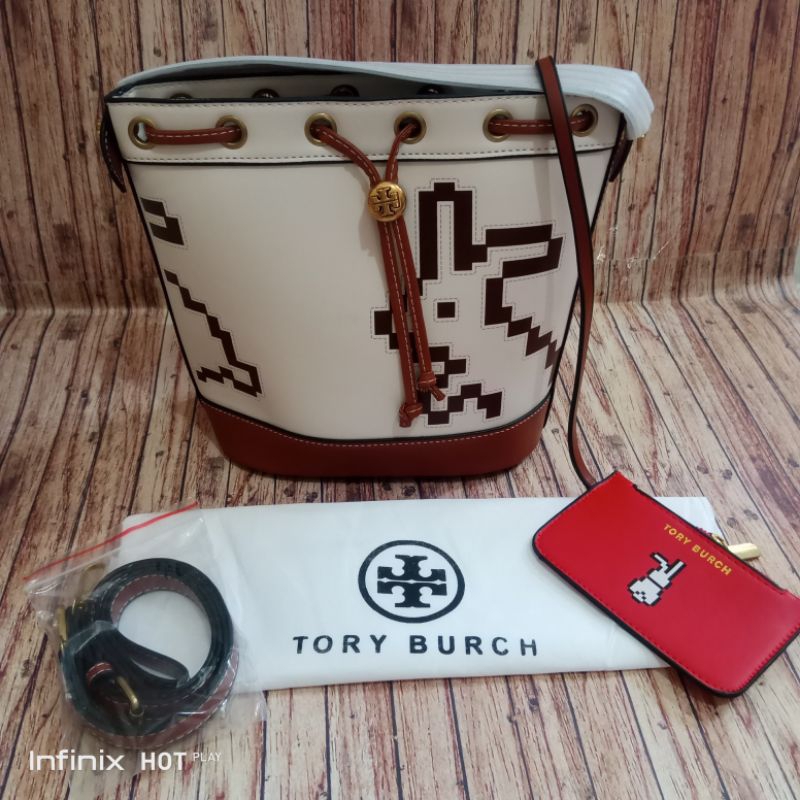 tas selempang wanita tory burch tb rabbit | tas serut tb rabbit | tas fashion impor | tas impor wani