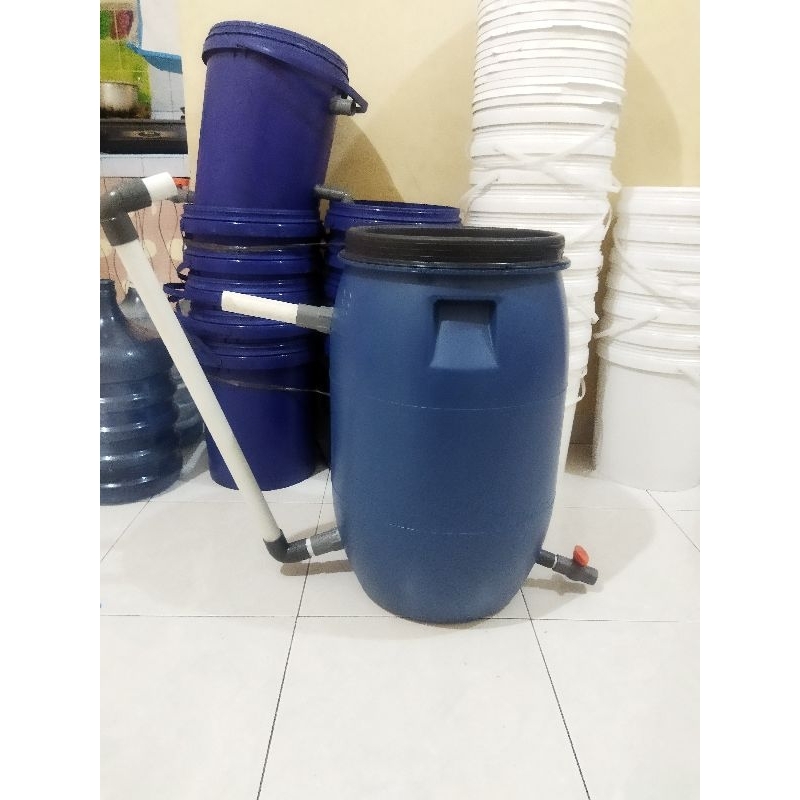 tong filter kolam ikan koi, tong ke 2