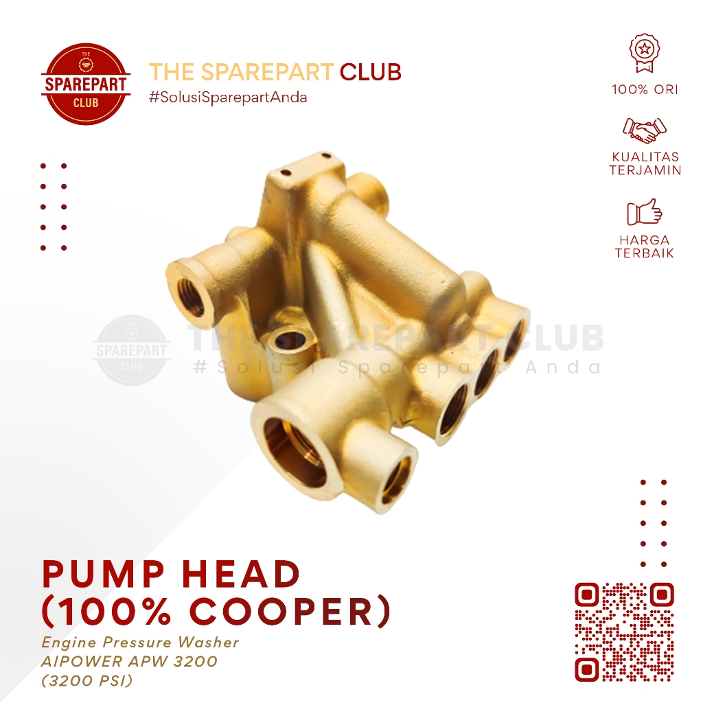Kepala Pompa Head Pump Tembaga AIPOWER Pressure Washer APW 3200 PLUS