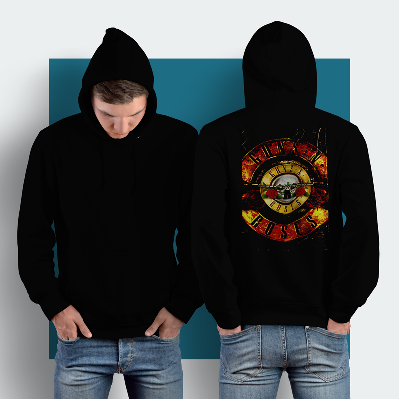 Jaket Hoodie Guns N Roses Hoodie Jumper Pullover & Zipper (Ritsleting) Bahan Cotton Fleece | GNR BAN
