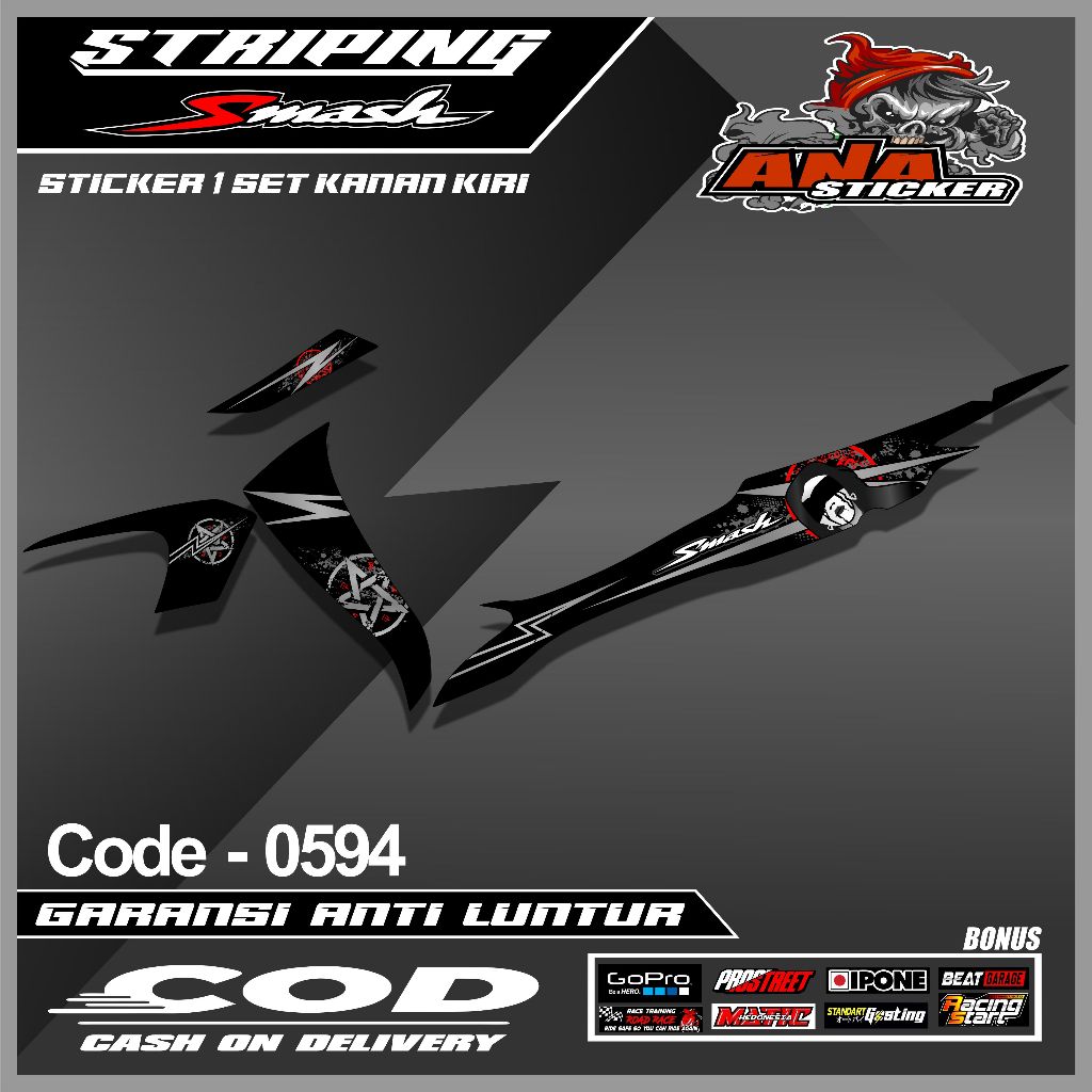0594 STRIPING SUZUKI SMASH R NEW DESIGN LADY SANTANIC