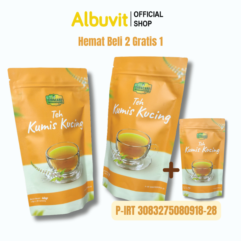 

Hemat BELI 2 Gratis 1 - Teh Kumis Kucing Syifacare Bahan Alami Herbal Kumis Kucing isi 20 bag tea per Pouch
