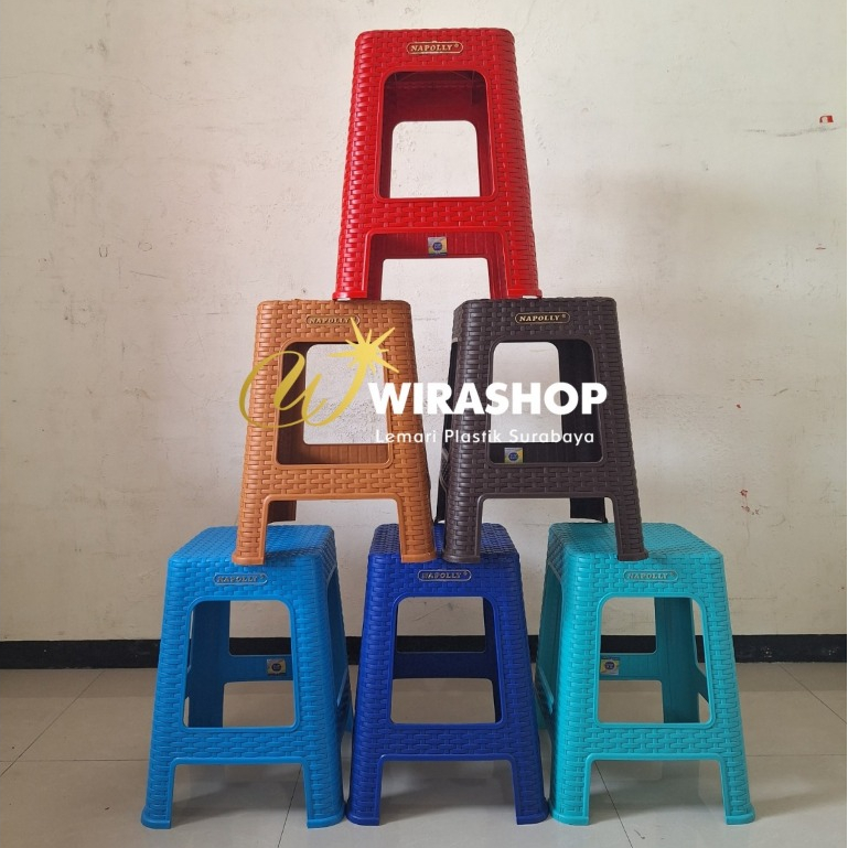 GRAB ONLY  Kursi Plastik Rotan Napolly/Kursi Warung kursi terop kursi napolly 3R3 3Y3 / bangku tabit