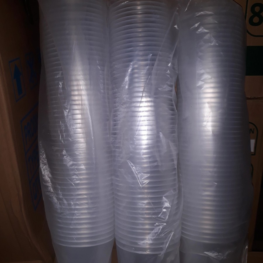 cup polos gelas plastik 14oz oval 7 gram
