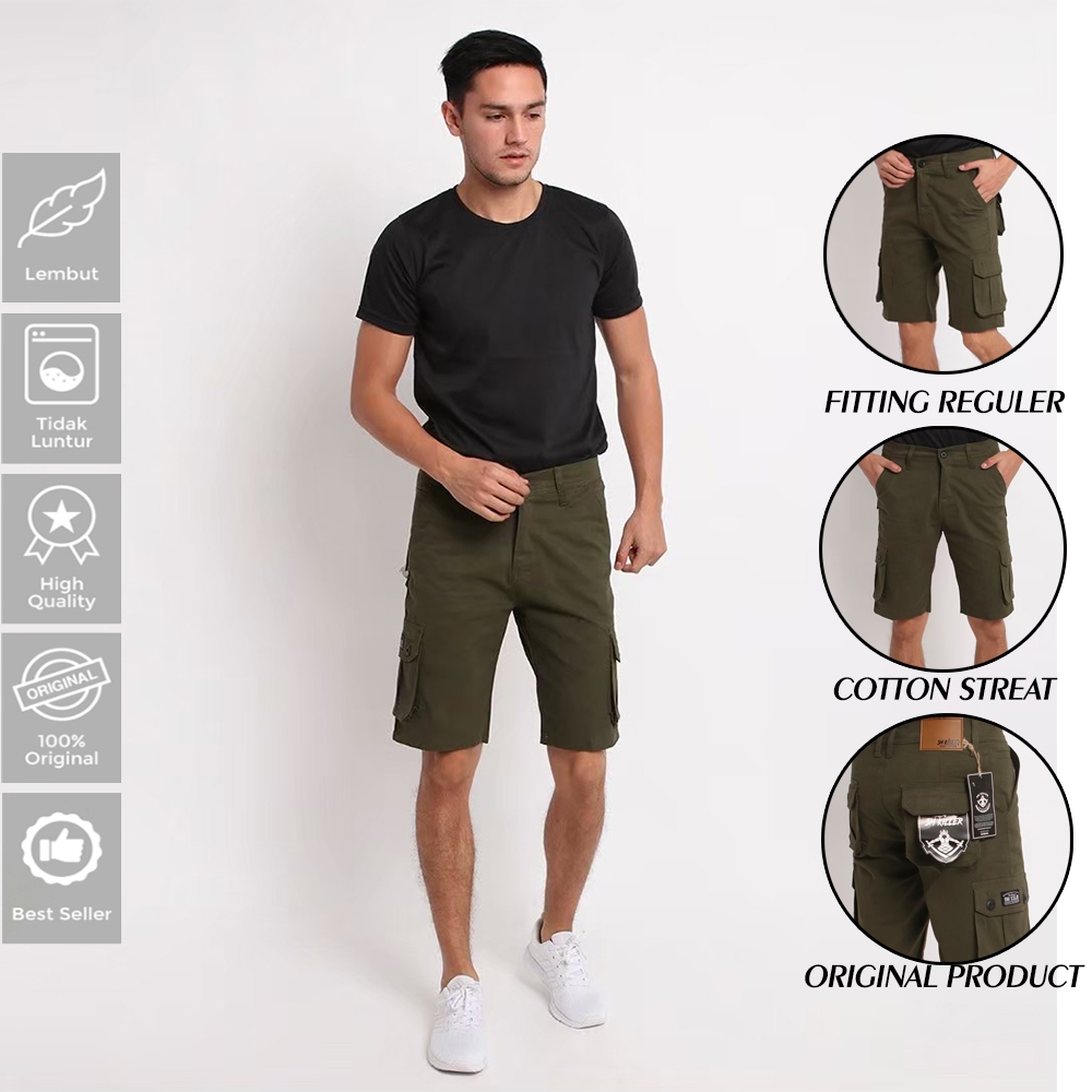 Celana cargo pendek pria / cargo army / celana terbaru / celana / Cargo katun twill premium / cargo 