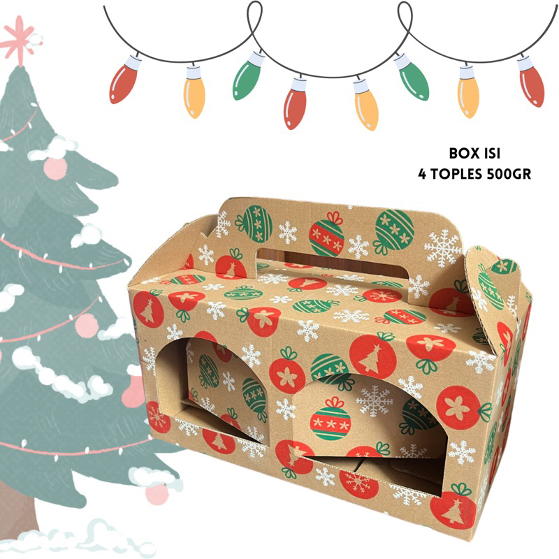 

Box kardus kue kering isi 4 toples 500gr