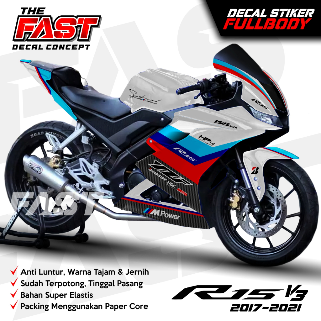 PRODUK TERBARU Decal R15 V3 Full Body BMW Stiker R15 V3 Full Body Dekal R15 V3 BMW Variasi Stiker R1