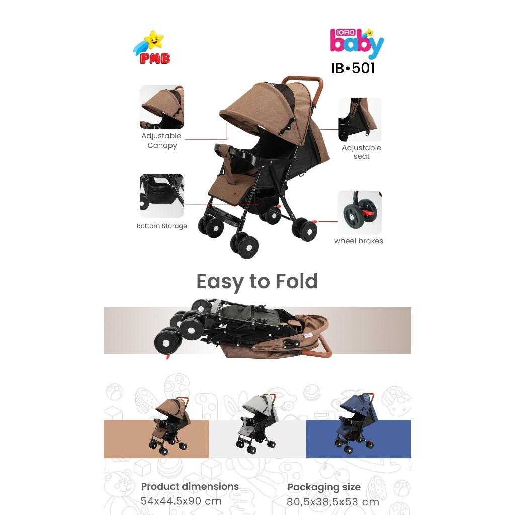 BABY STROLLER NEWBORN PMB IB 501//KADO LAHIRAN BAYI//STROLLER ANAK PMB IB 501
