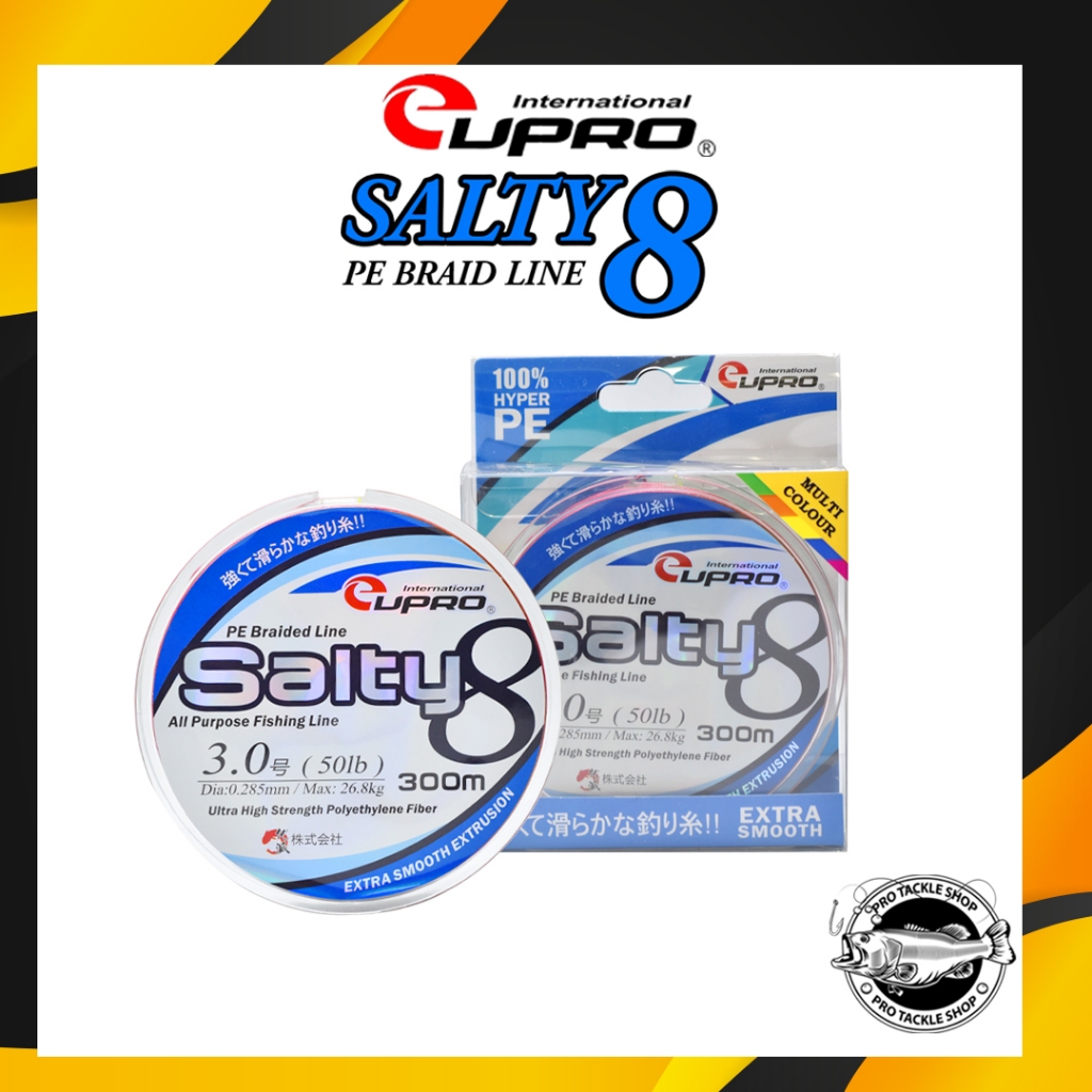 EUPRO Senar PE SALTY 8 BRAID 150M (YLW) - 300M (MULTI) Extra Smooth