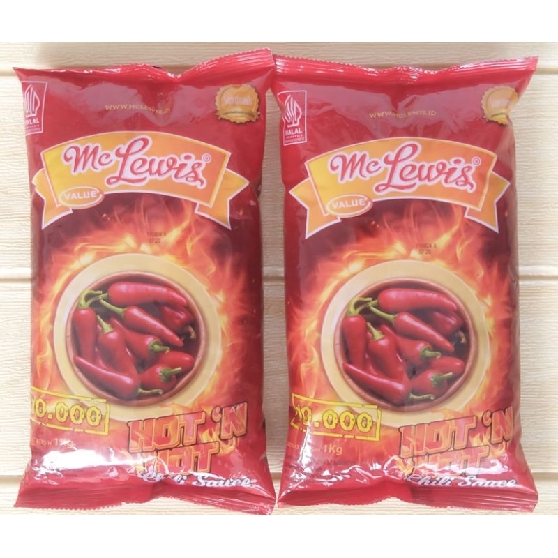 

Mc Lewis Chili Sauce Hot n Hot 1kg EXP 28.12.2024 / Mc Lewis Hot n Hot / Saus Cabai