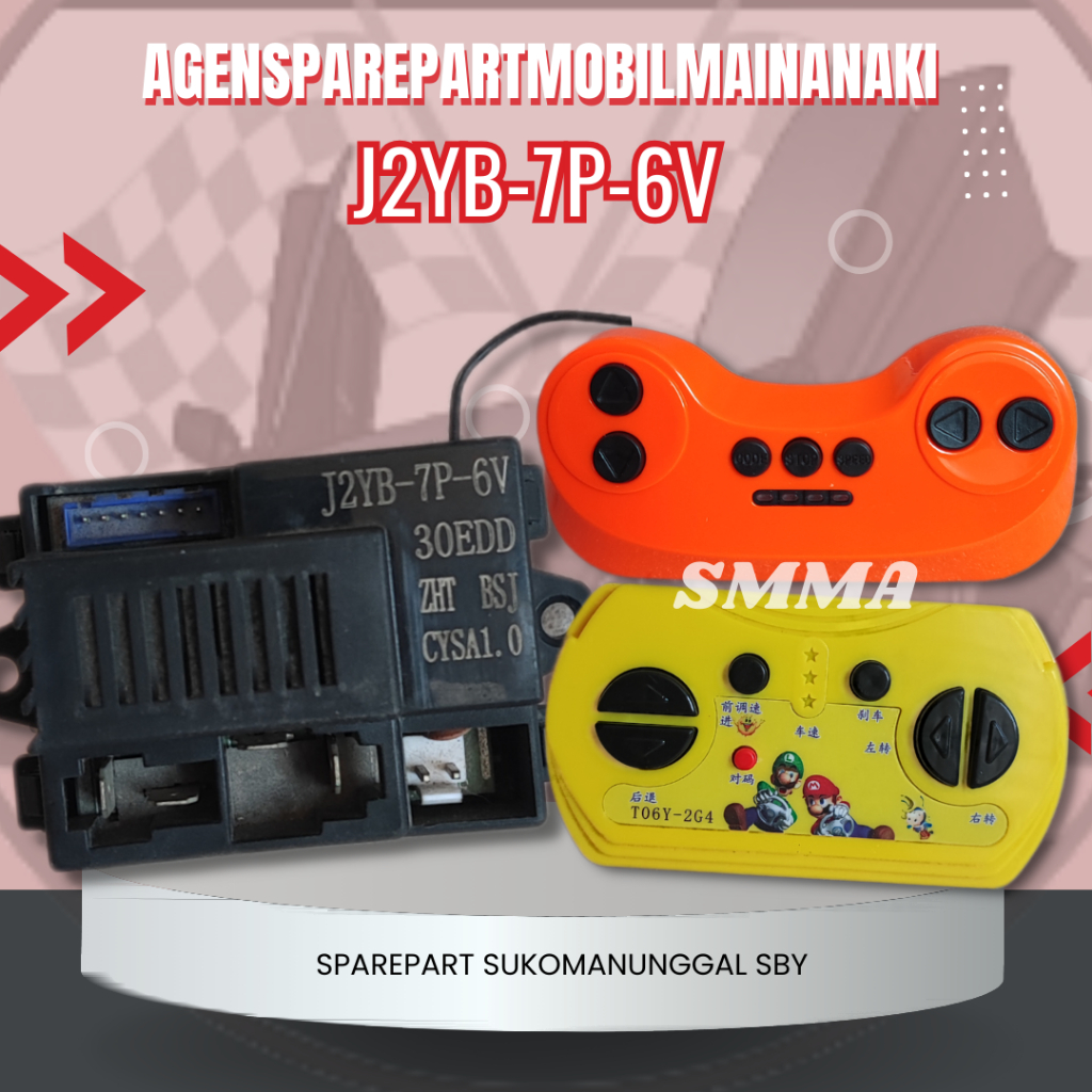 SMMA || REMOT RECEIVER TIPE J2YB-7P-6V MOBIL MAINAN AKI ANAK REMOT CONTROL JEEP MINI COOPER PLIKO PM