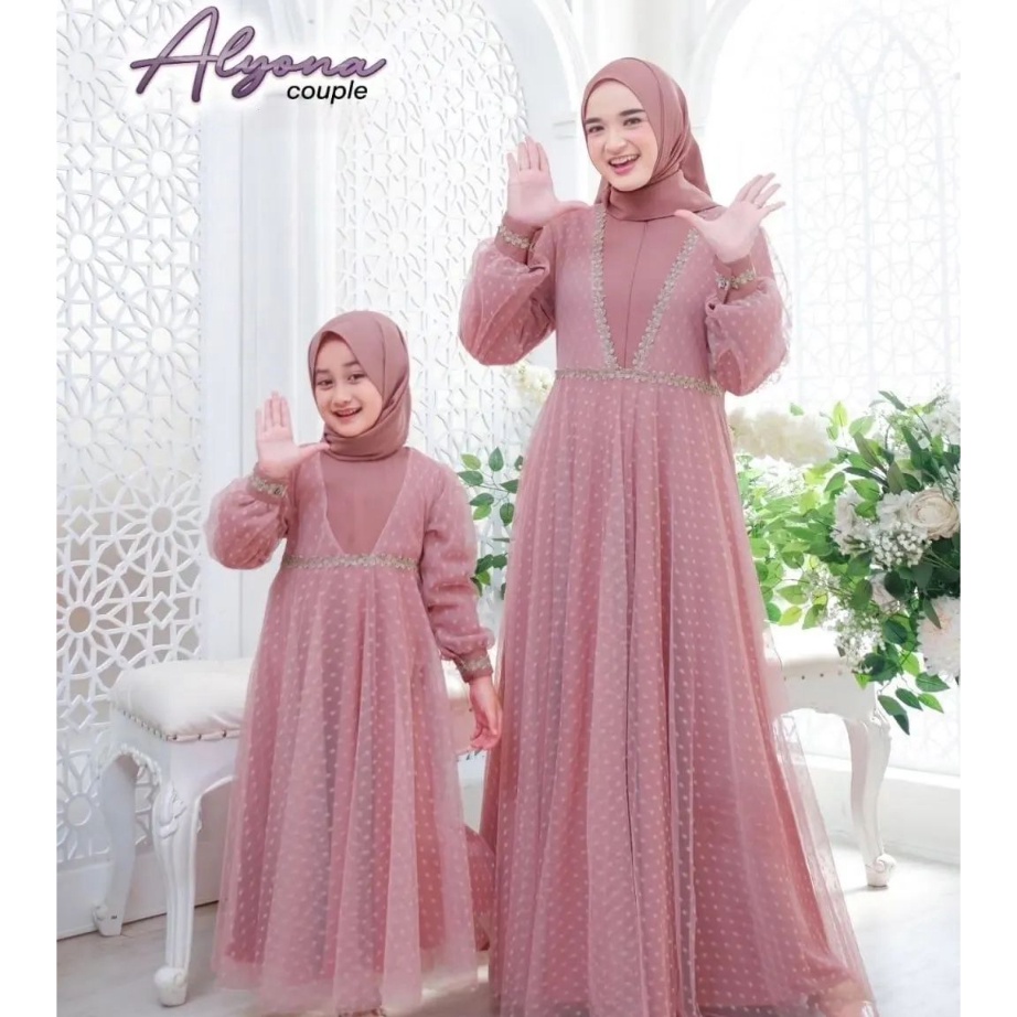 [KODE WQAB9] Gamis couple Inara Gamis Couple ibu anak Gamis couple anak perempuan dan ibu Gamis anak